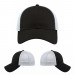 USA-made 6L Black-White Chino baseball cap, virtual view, manufactured in Newark NJ