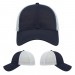 USA-made 6L Navy-White Chino baseball cap, virtual view, manufactured in Newark NJ