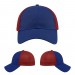 USA-made 6L Royal Blue-Red Chino baseball cap, virtual view, manufactured in Newark NJ