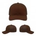 USA-made 6S Brown Chino baseball cap, virtual view, manufactured in Newark NJ