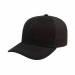 USA-made 6S Black Chino baseball cap, 3q view, manufactured in Newark NJ