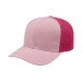 USA-made 6S Pink Chino baseball cap, 3q view, manufactured in Newark NJ
