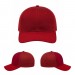 USA-made 6S Red Chino baseball cap, virtual view, manufactured in Newark NJ