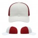 USA-made 6S White-Red Chino baseball cap, virtual view, manufactured in Newark NJ