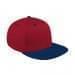 Red Flat Brim High Crown-Navy Visor, Eyelets