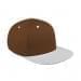 Brown Flat Brim High Crown-White Visor, Eyelets