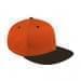 Orange Flat Brim High Crown-Black Visor, Eyelets