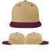 USA Made Khaki-Burgundy Flat Brim High Crown Cap