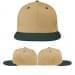 USA Made Khaki-Hunter Green Flat Brim High Crown Cap