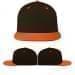 USA Made Black-Orange Flat Brim High Crown Cap