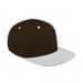 Black Flat Brim High Crown-White Visor, Eyelets