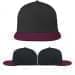 USA Made Dark Gray-Burgundy Flat Brim High Crown Cap