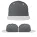 USA Made Light Gray-White Flat Brim High Crown Cap