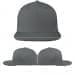 USA Made Light Gray Flat Brim High Crown Cap