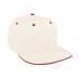 White Flat Brim High Crown-Red Sandwich, Eyelets