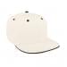 White Flat Brim High Crown-Black Sandwich, Eyelets