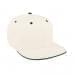 White Flat Brim High Crown-Hunter Green Sandwich, Eyelets