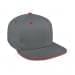 Light Gray Flat Brim High Crown-Red Sandwich, Eyelets