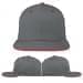 USA Made Light Gray-Red Flat Brim High Crown Cap