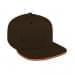 Black-Orange Brushed Leather Flat Brim