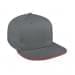 Light Gray-Red Denim Leather Flat Brim