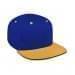 Royal Blue Flat Brim High Crown-Athletic Gold Visor, Eyelets