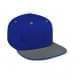 Royal Blue Flat Brim High Crown-Light Gray Visor, Eyelets