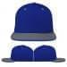 USA Made Royal Blue-Light Gray Flat Brim High Crown Cap