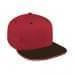Red Flat Brim High Crown-Black Visor, Eyelets