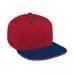 Red Flat Brim High Crown-Navy Visor, Eyelets