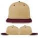 USA Made Khaki-Burgundy Flat Brim High Crown Cap