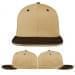 USA Made Khaki-Black Flat Brim High Crown Cap