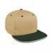 Khaki Flat Brim High Crown-Hunter Green Visor, Eyelets