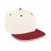 White Flat Brim High Crown-Red Visor, Eyelets