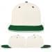 USA Made White-Kelly Green Flat Brim High Crown Cap