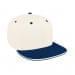 White Flat Brim High Crown-Navy Visor, Eyelets