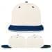 USA Made White-Navy Flat Brim High Crown Cap