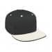 Dark Gray Flat Brim High Crown-White Visor, Eyelets