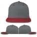 USA Made Light Gray-Red Flat Brim High Crown Cap