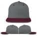 USA Made Light Gray-Burgundy Flat Brim High Crown Cap