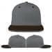 USA Made Light Gray-Black Flat Brim High Crown Cap