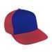 Royal Blue Flat Brim High Crown-Red Back Half, Visor