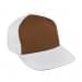 Brown Flat Brim High Crown-White Back Half, Visor