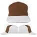 USA Made Brown-White Flat Brim High Crown Cap