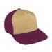 Khaki Flat Brim High Crown-Burgundy Back Half, Visor