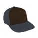 Black Flat Brim High Crown-Dark Gray Back Half, Visor