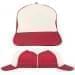 USA Made White-Red Flat Brim High Crown Cap