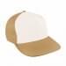 White Flat Brim High Crown-Khaki Back Half, Visor