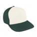 White Flat Brim High Crown-Hunter Green Back Half, Visor