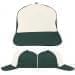 USA Made White-Hunter Green Flat Brim High Crown Cap